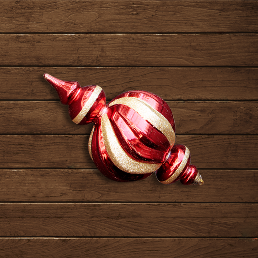 Pieza de Esfera Cetro Rojo y Plata C/GLitter 26CM