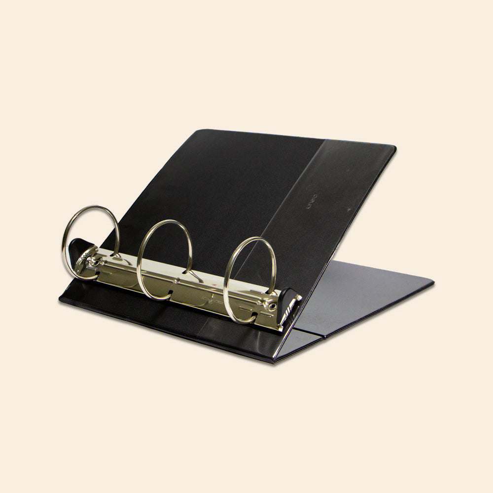 Carpeta de 4" (O) Carta Vinil Negro