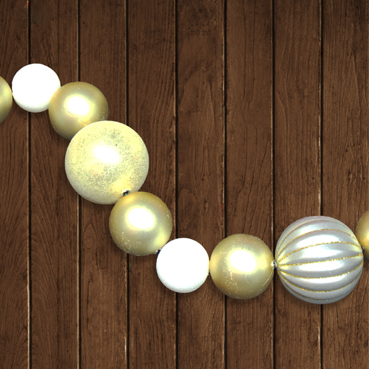 Guía de Esferas con 160CM Dorado con Blanco