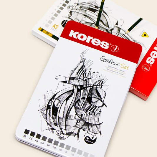 Set de 12 Lápices de Grafito Profesionales KORES