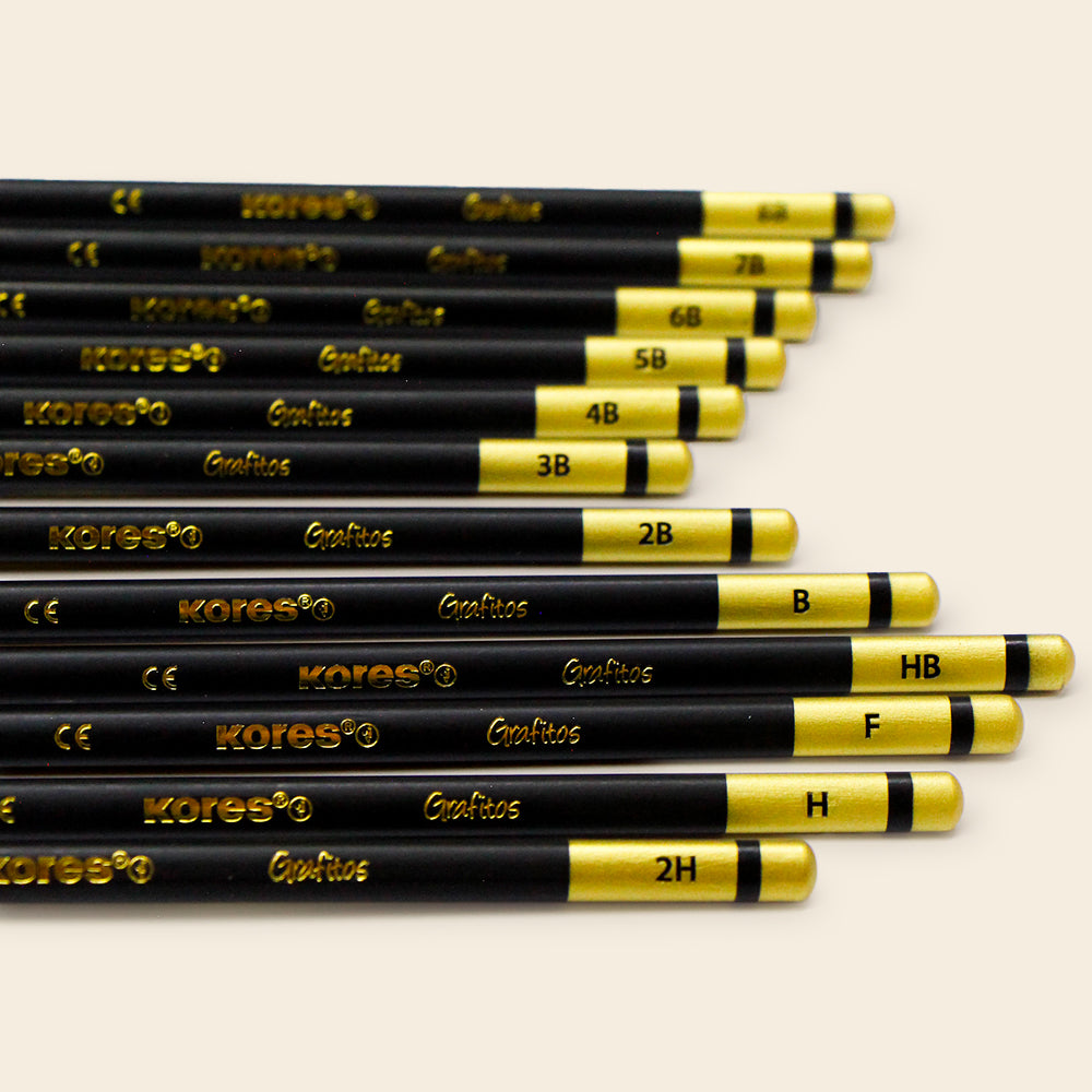 Set de 12 Lápices de Grafito Profesionales KORES