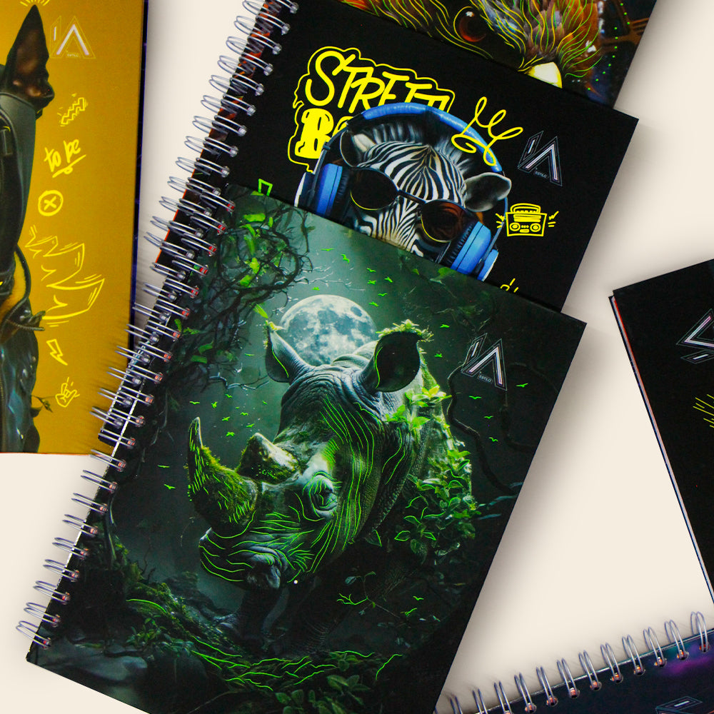 Libreta Profesional 200 Hojas Raya KYMA Estilo IA Neón