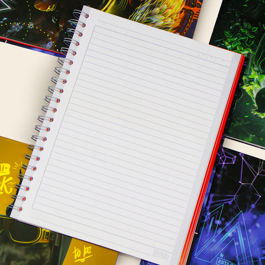 Libreta Profesional 200 Hojas Raya KYMA Estilo IA Neón