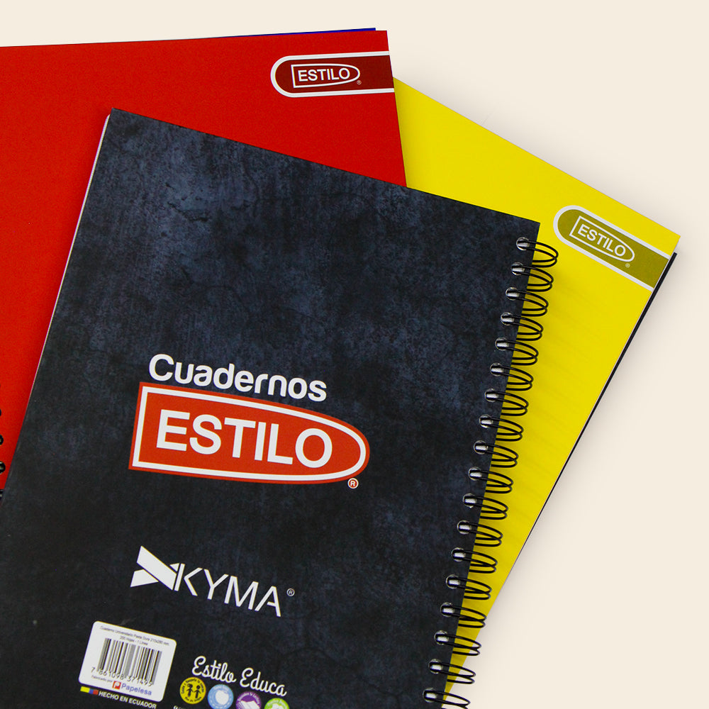 Libreta Profesional 200 Hojas Cuadro Chico KYMA Estilo Colores Lisos