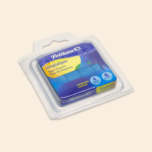 Limpiatipos Estuche Con 4Pzs Azul Pelikan