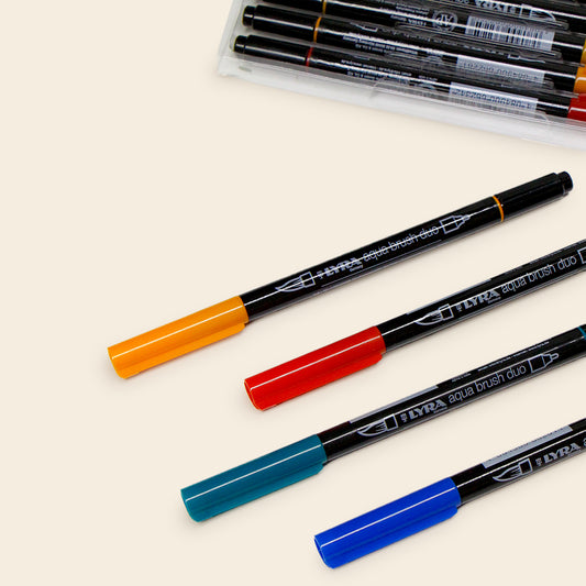 Marcadores Con Dos Puntas, Aqua Brush Dúo LYRA, Set Con 24 Piezas
