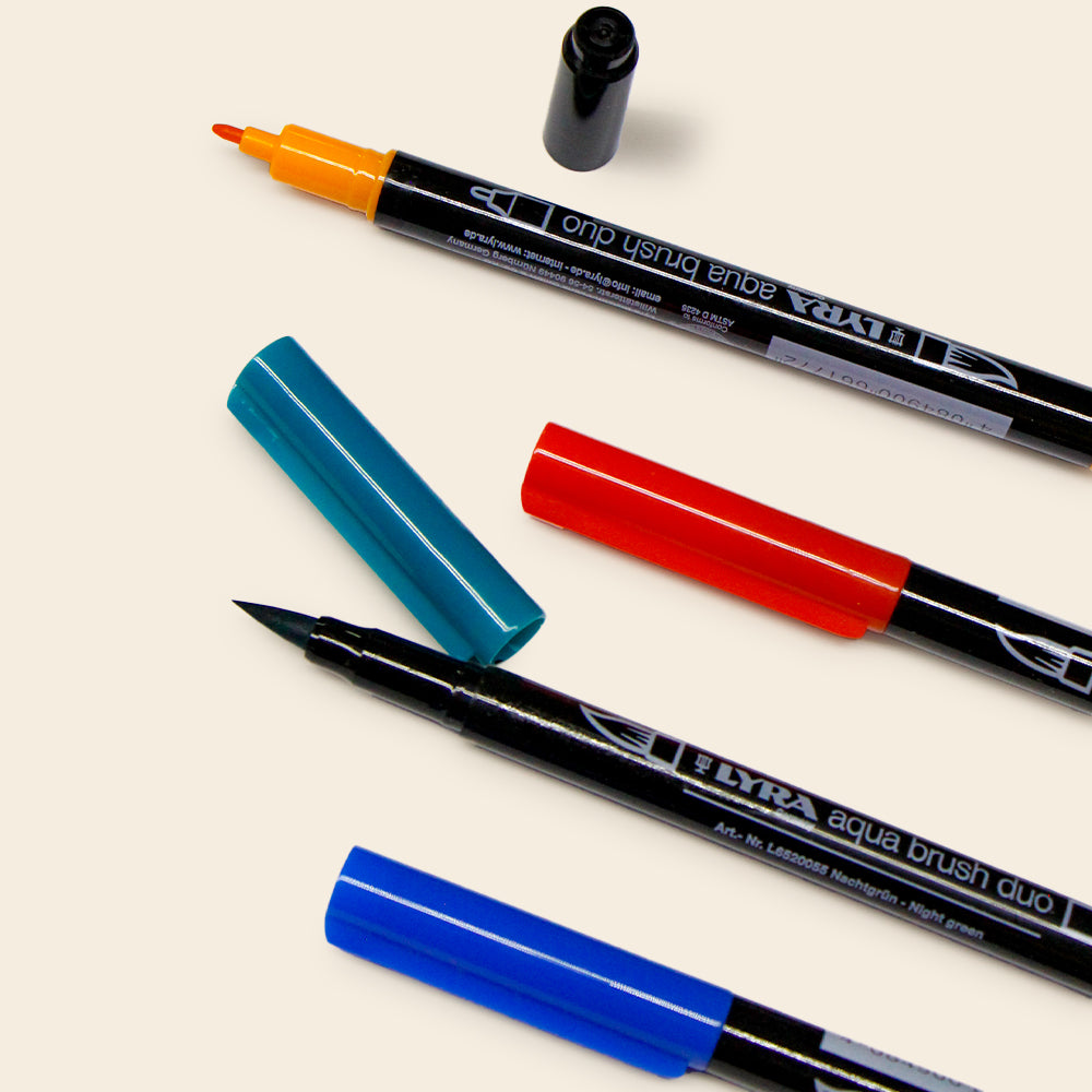 Marcadores Con Dos Puntas, Aqua Brush Dúo LYRA, Set Con 24 Piezas