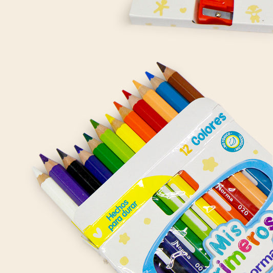 Mis Primeros Colores Norma Paquete con 12 Colores + 1 Sacapuntas
