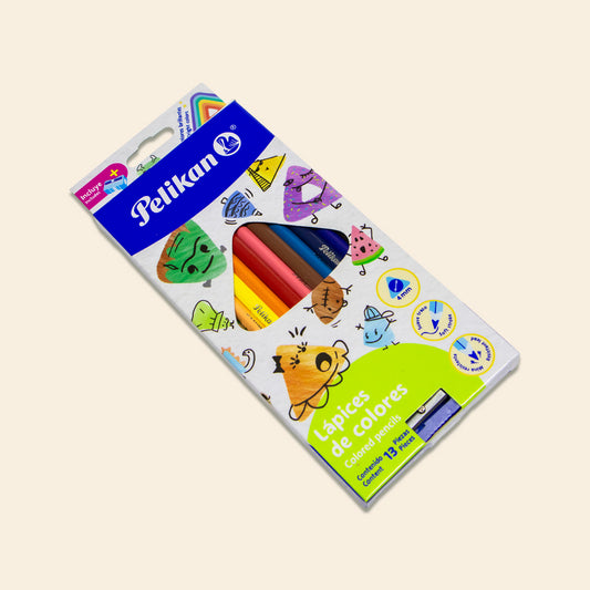 Colores Largos Triangular Pelikan Con 12 Piezas