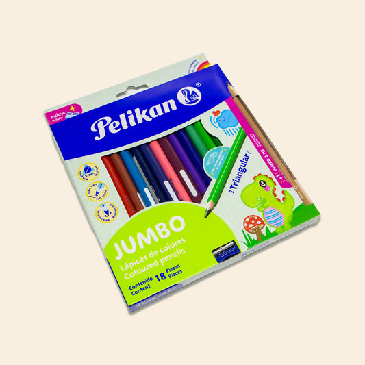 Colores Jumbo Pelikan Triangulares Con 18 Piezas