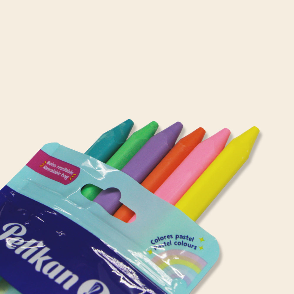 Crayones Jumbo de Cera Pelikan, Paquete Con 6 Piezas