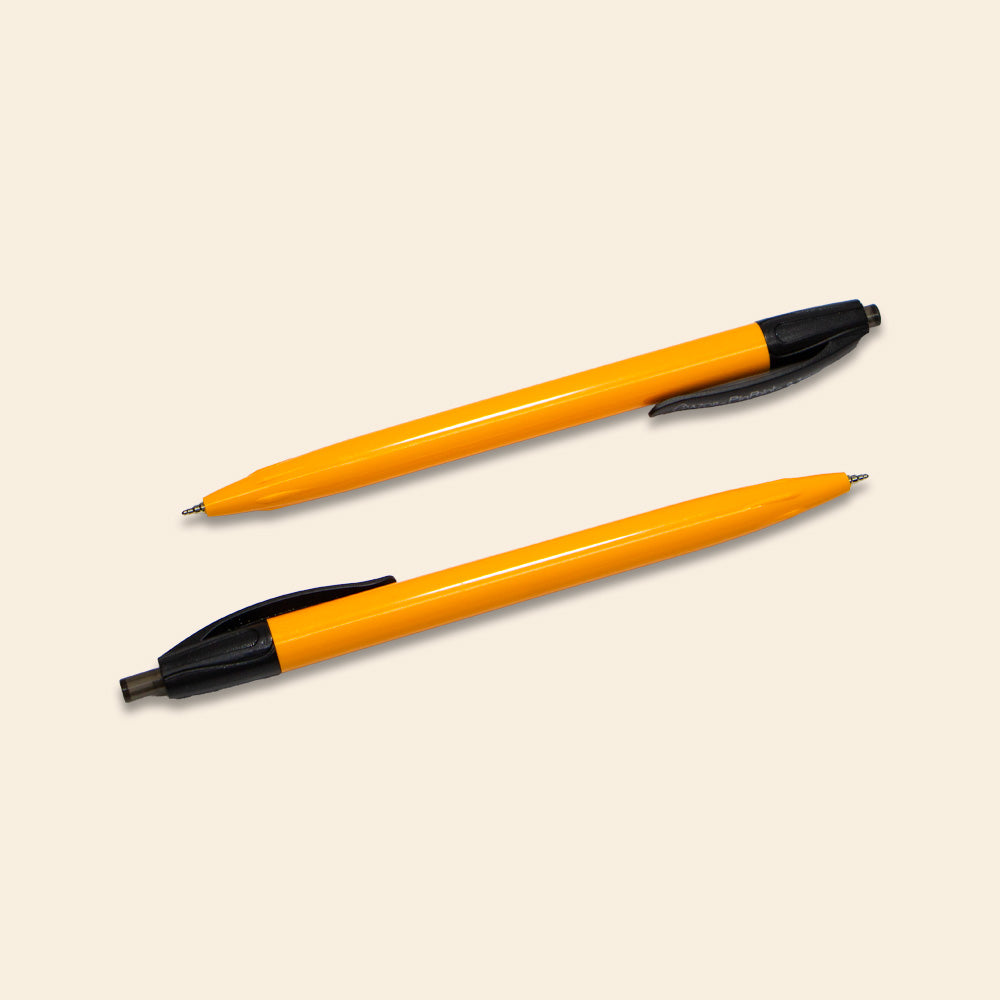 Bolígrafo Pin Point Retráctil Amarillo Mediano - Tinta Negra