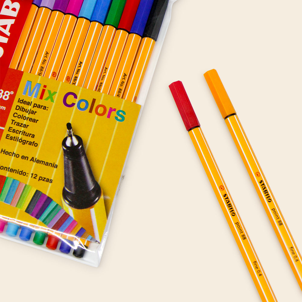 Stabilo Mix Colors Set con 12 Piezas 0.4mm