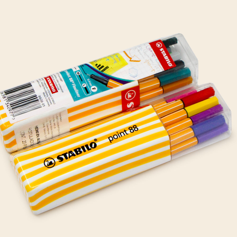 Stabilo Point 88, 2 Set con 20 Piezas