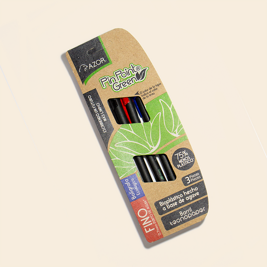 Paquete Con 3 Bolígrafos Pin Point Fino Ecológico