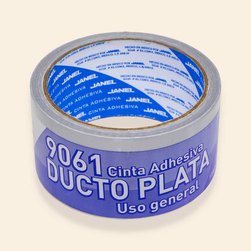 Cinta Ducto Plata Janel MOD 9061 Rollo Dos Medidas