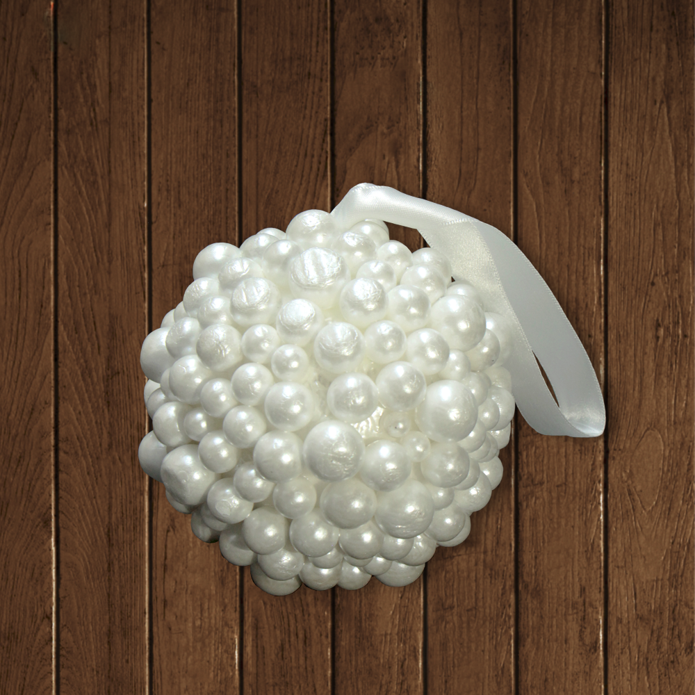 Pieza de Esfera Perlas Blanca Nacarado 10Cm