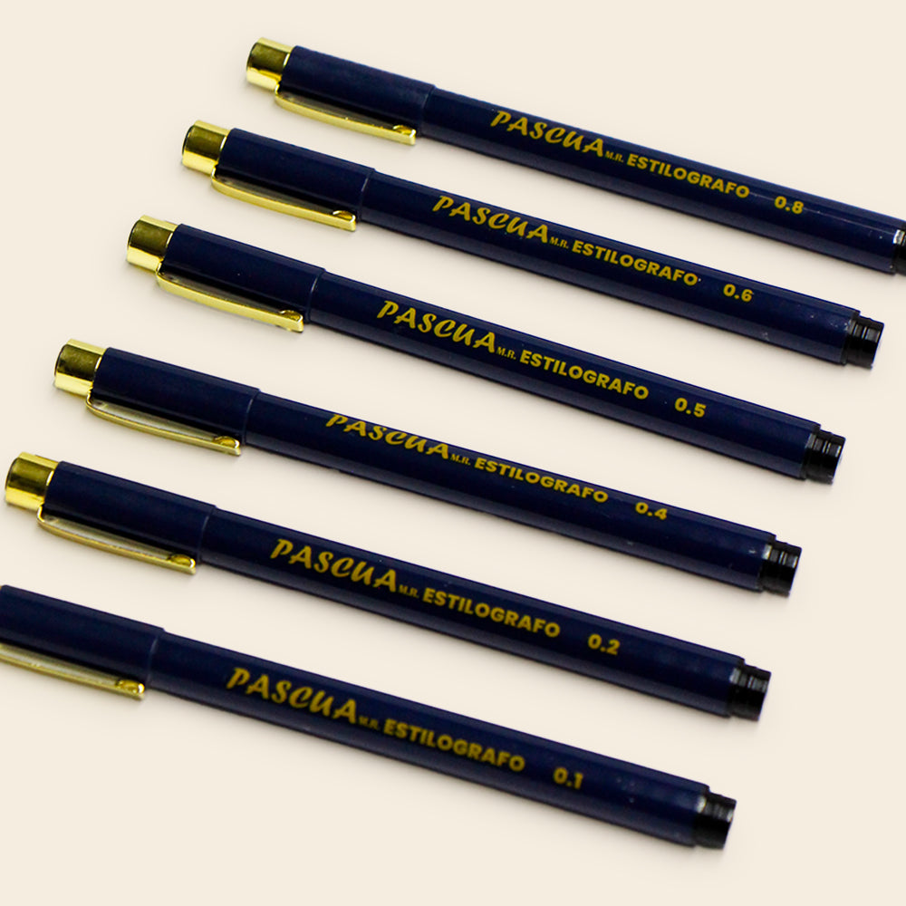 Set de Estilógrafo Profesionales, Medidas 01,02,03,04,05,06 Pascua