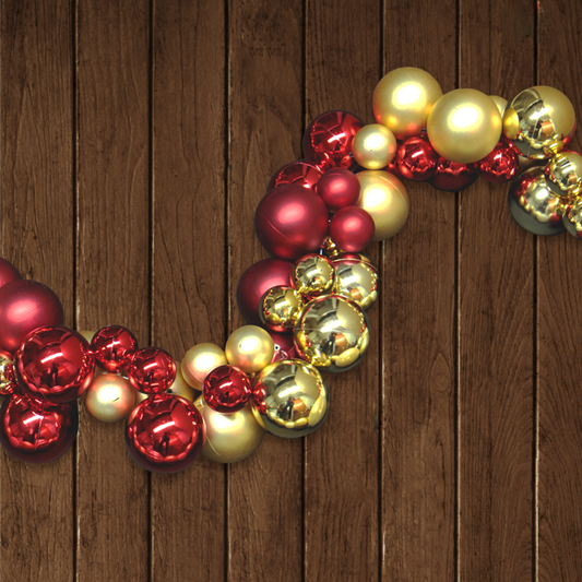 Una Guía de Esferas en Oro y Rojo con 180Cm