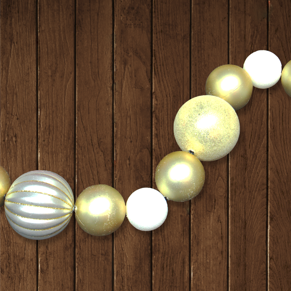 Guía de Esferas con 160CM Dorado con Blanco