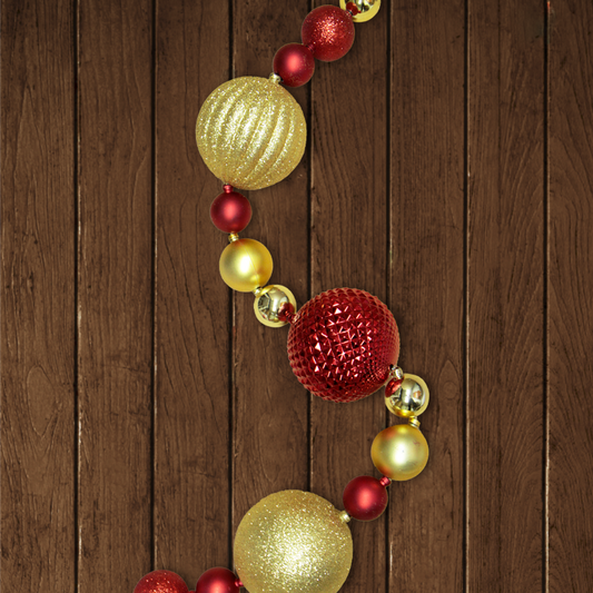 Pieza de Guía de Esferas Combinada Rojo con Oro con 180CM