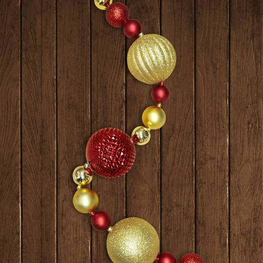 Pieza de Guía de Esferas Combinada Rojo con Oro con 180CM