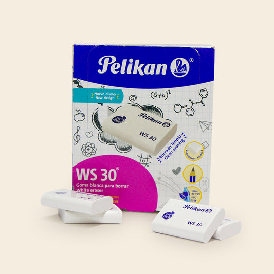 Goma Blanca Para Borrar WS-30 Pelikan Paquete con 30 Piezas