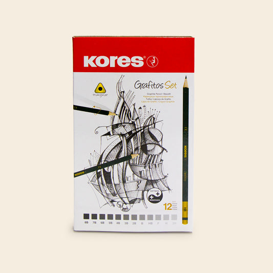 Set de 12 Lápices de Grafito Profesionales KORES