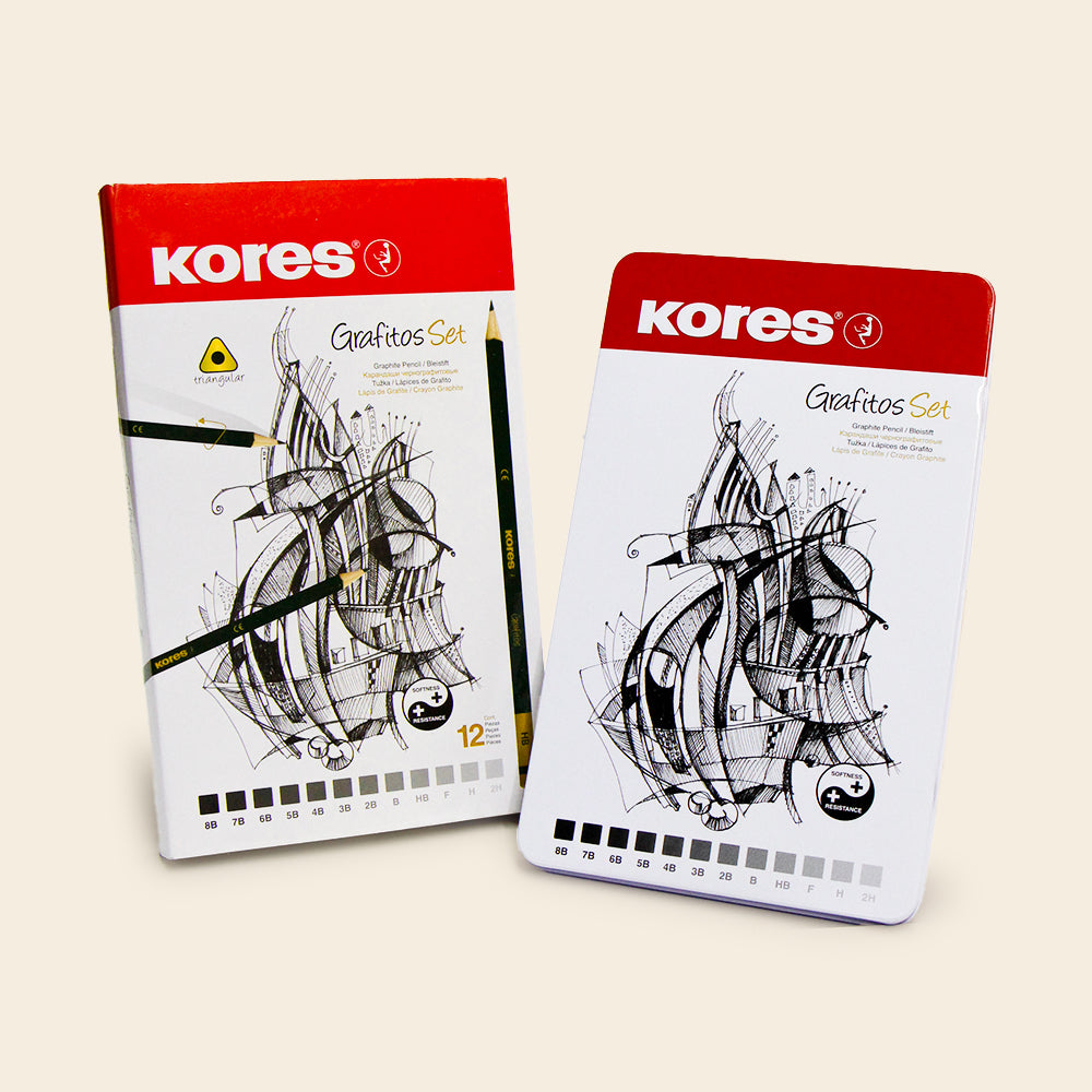 Set de 12 Lápices de Grafito Profesionales KORES