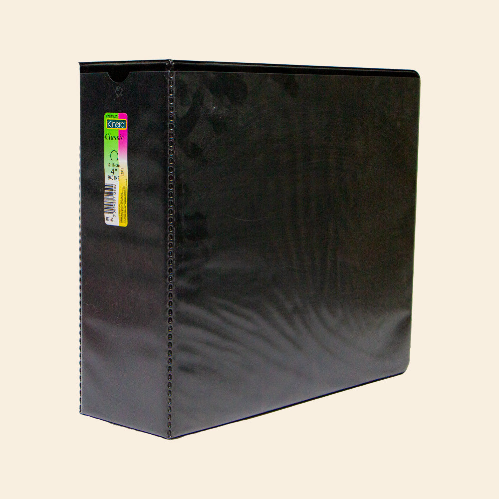 Carpeta de 4" (O) Carta Vinil Negro