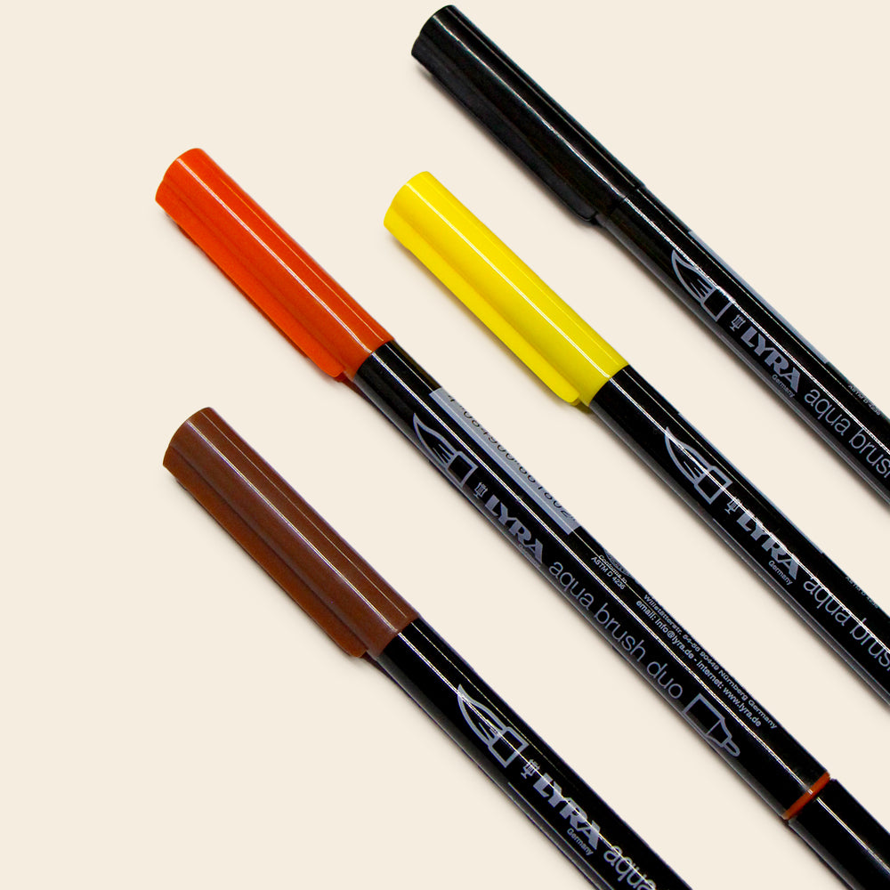Marcadores Con Dos Puntas, Aqua Brush Dúo LYRA, Set Con 24 Piezas