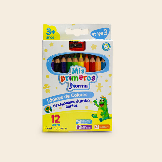 Mis Primeros Colores Norma Paquete con 12 Colores + 1 Sacapuntas