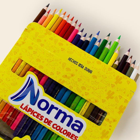 Colores Norma con 24 Colores Redondos con Punta Gruesa