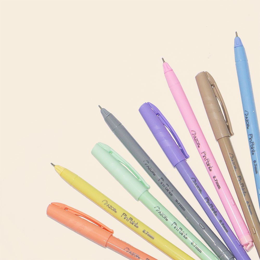 Bolígrafo Pin Point Pastel 0.7MM (Fino) c/8 Piezas
