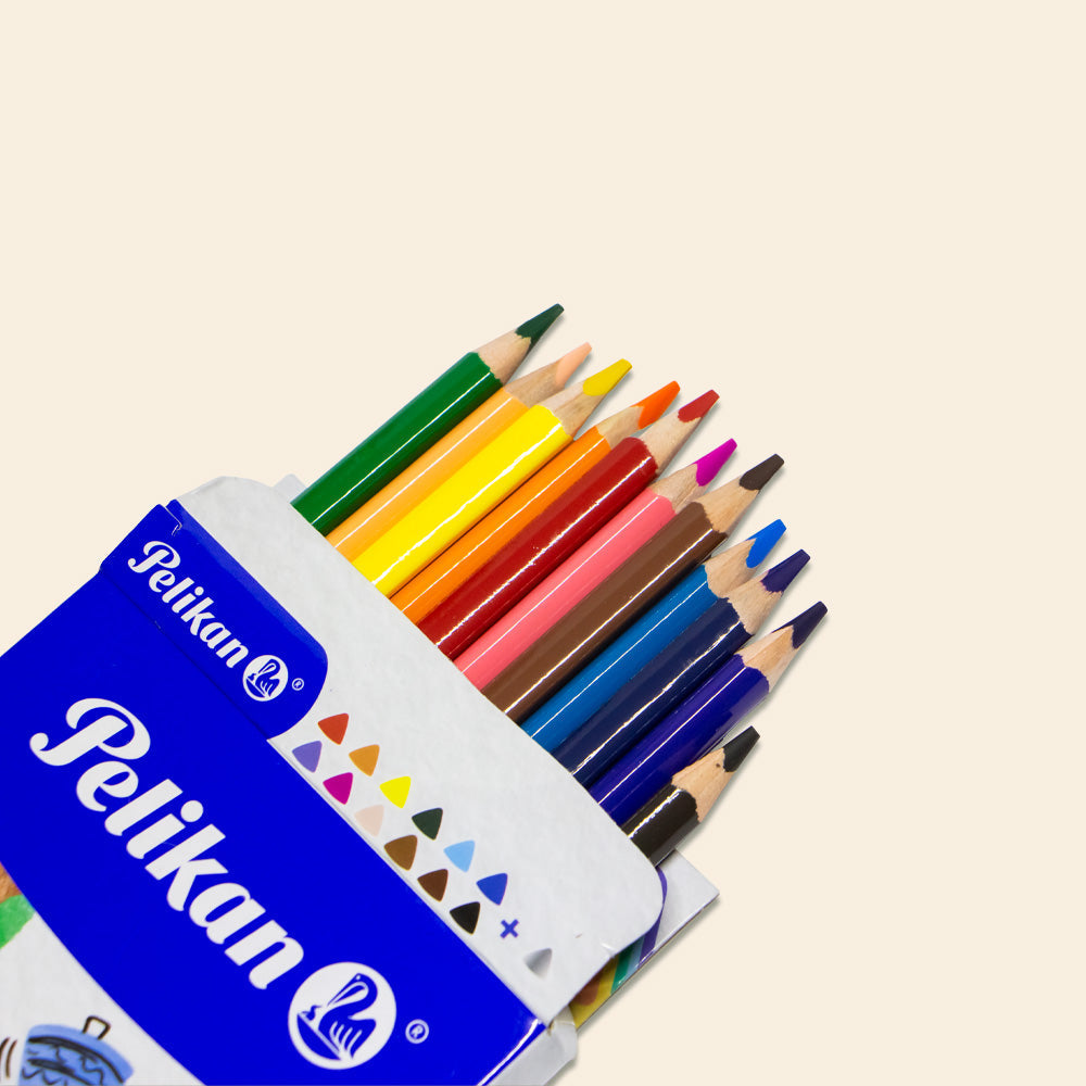 Colores Largos Triangular Pelikan Con 12 Piezas