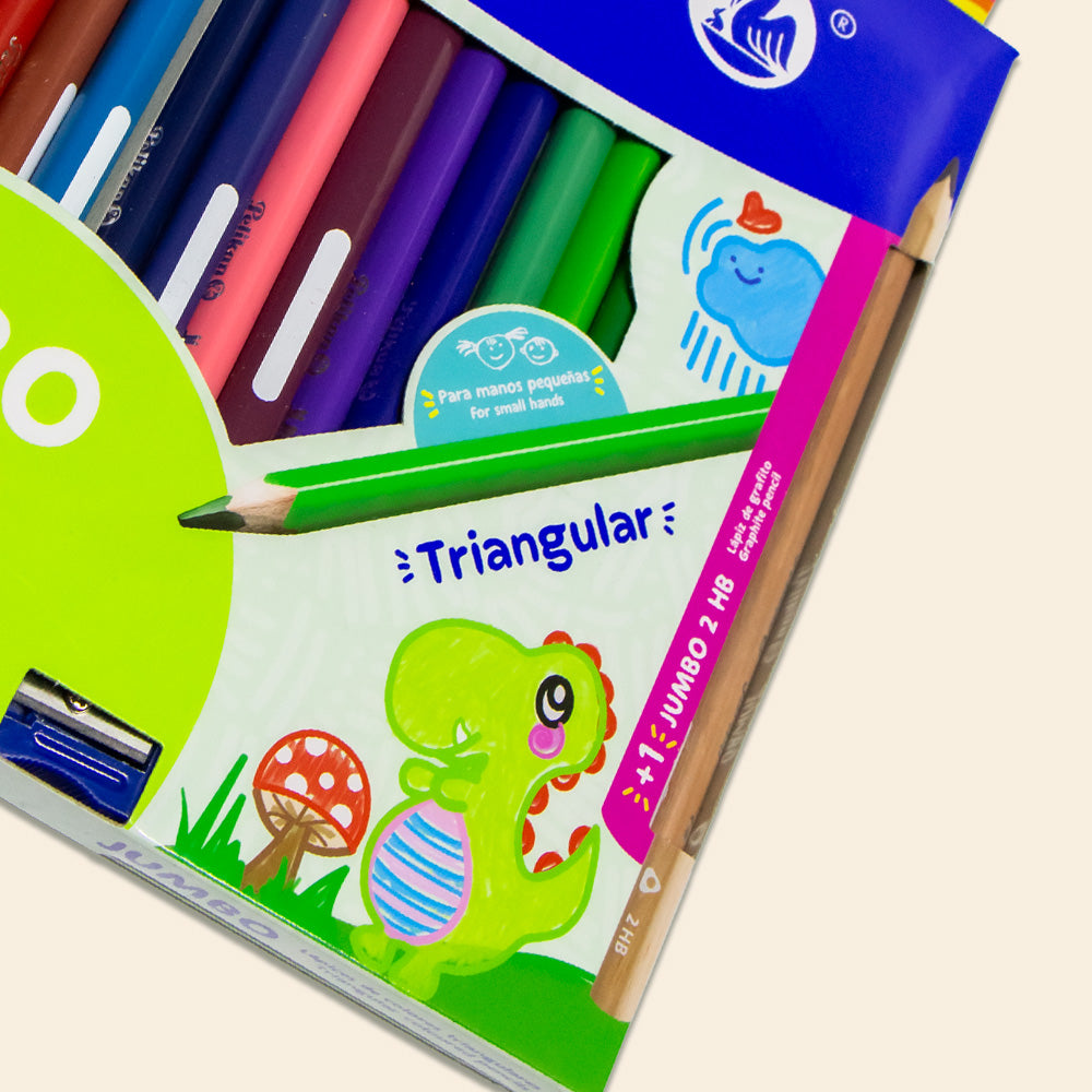 Colores Jumbo Pelikan Triangulares Con 18 Piezas