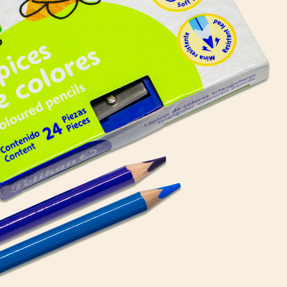 Colores Pelikan Con 24 Piezas Pelikan Triangulares