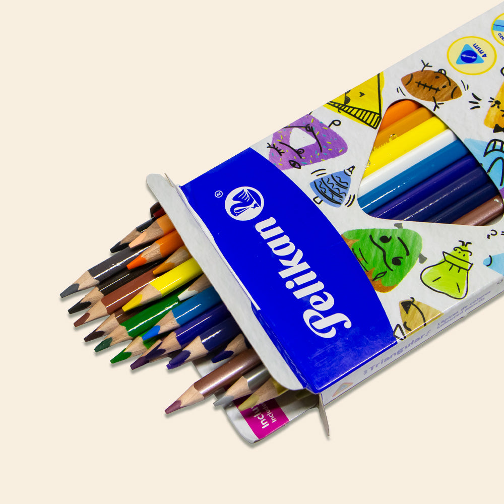 Colores Pelikan Con 24 Piezas Pelikan Triangulares