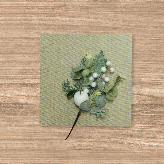 Pieza Pick Manzana C/Hojas Y Berries Nevado Verde/Blanco