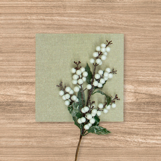 Pieza Vara Berries C/Botón Y Hojas Oro/Plata