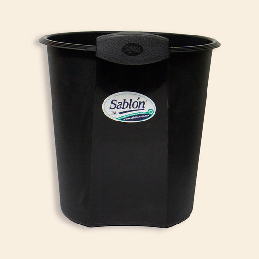 Cesto Plástico Para Basura Negro Redondo Sablón