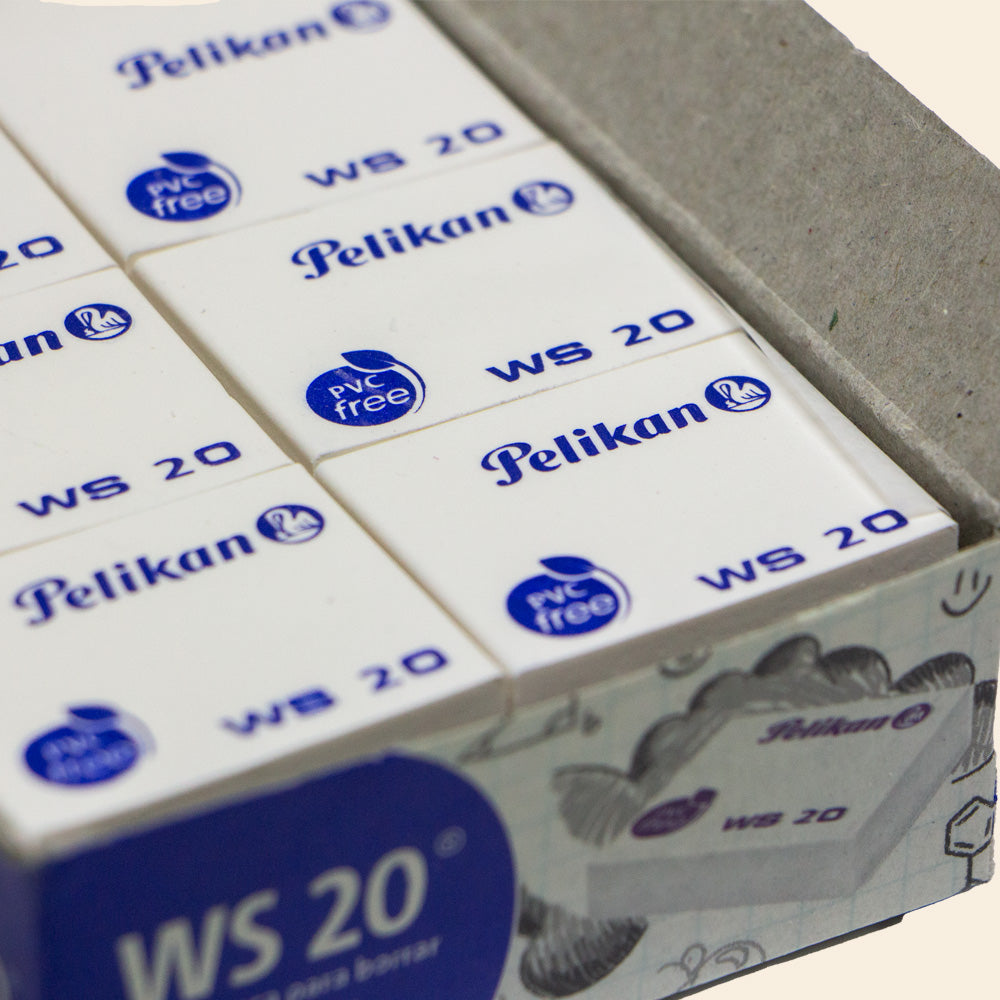Goma Blanca Para Borrar WS-20 Pelikan Paquete con 20 Piezas