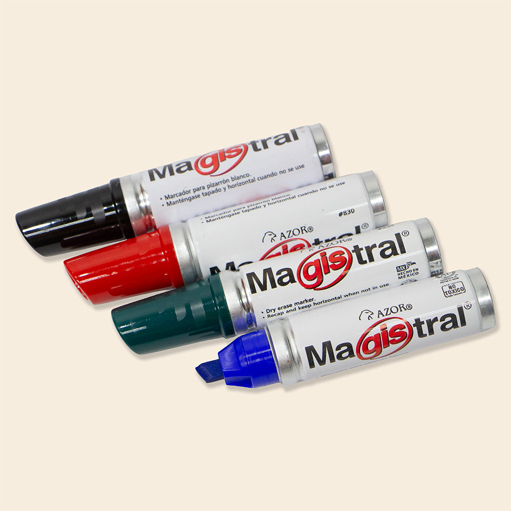Juego Con Cuatro Marcadores Magistral P/ Pizarrón En Material de Aluminio