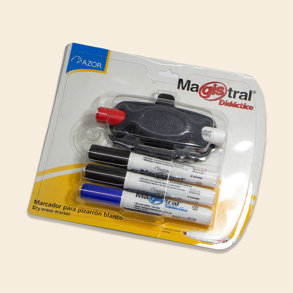 Marcador P/Pizarrón 4 Piezas + 1 Borrador